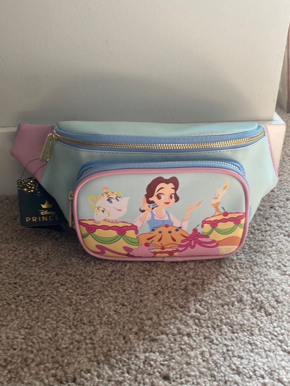 Disney Princess Belle Pastel Blue & Pink Fanny Pack